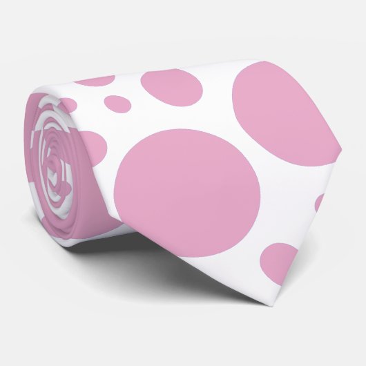 Rosa punktiert Krawatte (Gerollt)