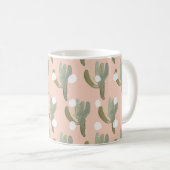 rosa Punktkaktus Kaffeetasse (VorderseiteRechts)