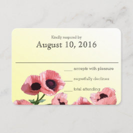 Rosa Pupien für die Hochzeitkarte RSVP Karte