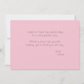 Rosa Pupien werden meine Trauzeugin sein Einladung (Rückseite)