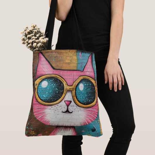Rosa Purrfektion Retro Tasche (Von Nahem)