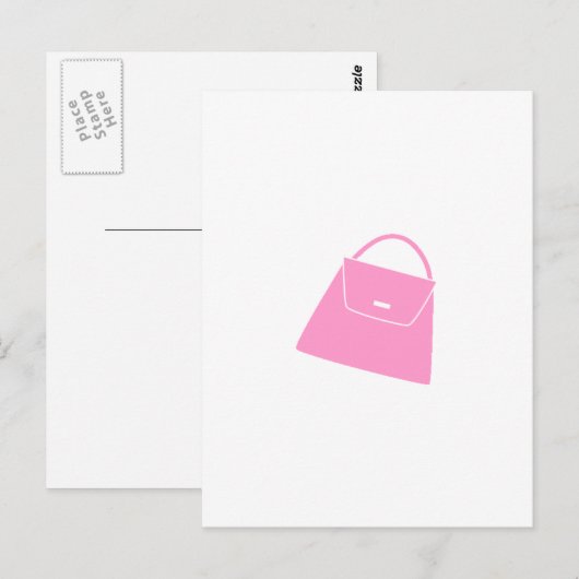 Rosa Purse Postkarte (Vorne/Hinten)