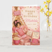 Rosa Pyjamaparty-Feier Karte (Gelbe Blume)