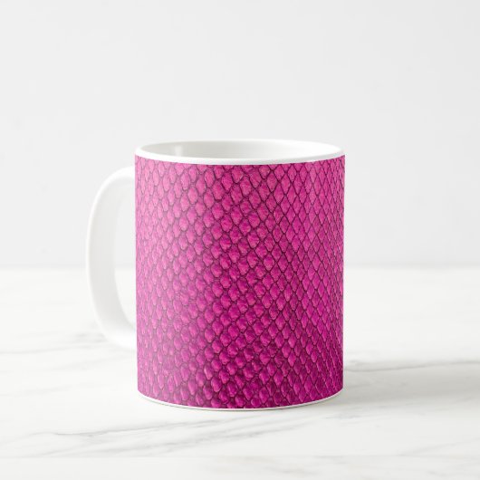 Rosa Python Schlange Hautstruktur Kaffeetasse (Vorderseite Links)