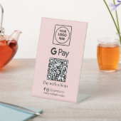 Rosa QR-Code | Direkte Zahlung durch Google Sockelschild (In SItu)