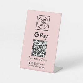 Rosa QR-Code | Direkte Zahlung durch Google Sockelschild