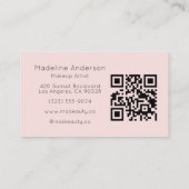 Rosa QR-Code-Foto-Make-up Visitenkarte (Rückseite)