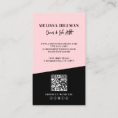 Rosa QR-Code-Foto-Wimpern Vertikal Visitenkarte (Rückseite)