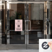 Rosa QR-Code für Google Bewertungen | Geschäftsanz Fensteraufkleber (Büro Tür)