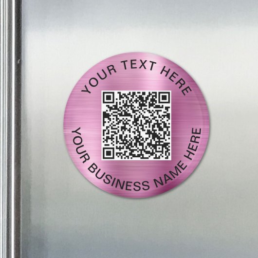 Rosa QR-Code-Geschäftsförderung Magnet