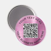 Rosa QR-Code-Geschäftsförderung Magnet (Vorderseite/Rückseite)