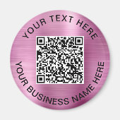 Rosa QR-Code-Geschäftsförderung Magnet (Vorne)