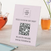 Rosa QR-Code Kundenfeedback im Sockel-Stil Sockelschild (In Situ)