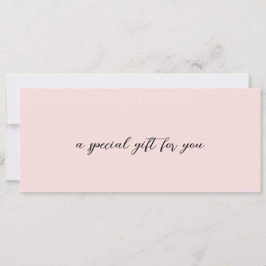 Rosa QR Code Modernes Geschenkgutschein (Rückseite)