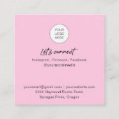 Rosa QR-Code nagelt Foto-Visitenkarten Quadratische Visitenkarte (Rückseite)