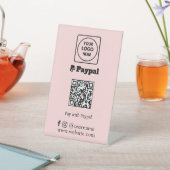 Rosa QR-Code | PayPal Scan-to-Pay-Business-Logo Sockelschild (In SItu)