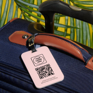 Rosa QR-Code Professionelles Geschäftslogo ID Gepäckanhänger