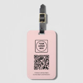 Rosa QR-Code | Professionelles Geschäftslogo ID Gepäckanhänger (Vorderseite Vertikal)