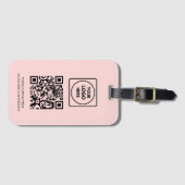 Rosa QR-Code | Professionelles Geschäftslogo ID Gepäckanhänger (Vorderseite (Horizontal))