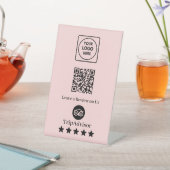Rosa QR-Code | Tripadvisor Business Review Display Sockelschild (In SItu)