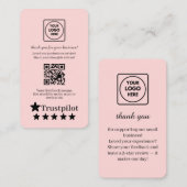 Rosa QR-Code | Trustpilot Bewertungen Benutzerfeed Visitenkarte (Vorne/Hinten)