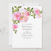 Rosa QR Code UAWG Garden Wedding Einladung (Vorderseite)