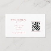 Rosa QR-Code Visitenkarte (Rückseite)