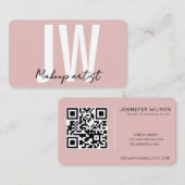 Rosa QR-Code Visitenkarte | Elegante Scan-Mich-Kar (Vorne/Hinten)