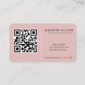 Rosa QR-Code Visitenkarte | Elegante Scan-Mich-Kar (Rückseite)
