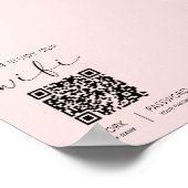 Rosa QR Code Weiß Bitte genießen Sie unsere Wifi Poster (Ecke)