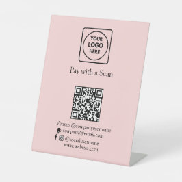 Rosa QR-Code | Zelle & PayPal Business Payment Sockelschild