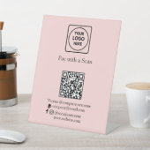 Rosa QR-Code | Zelle & PayPal Business Payment Sockelschild (In SItu)