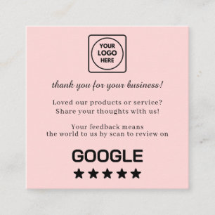 Rosa QR mit Schimmer   Benutzerdefiniertes Google  Quadratische Visitenkarte