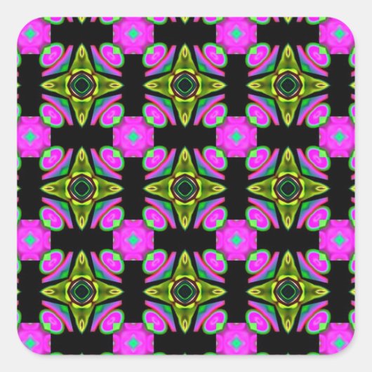 Rosa Quadrat Quadratischer Aufkleber (Vorderseite)