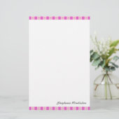Rosa Quadrate Briefpapier (Stehend Vorderseite)
