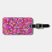 Rosa quadratische Fliesen Gepäckanhänger (Vorderseite horizontal)
