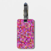 Rosa quadratische Fliesen Gepäckanhänger (Rückseite vertikal)