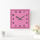rosa quadratische wanduhr (Zuhause)