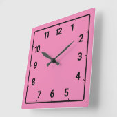 rosa quadratische wanduhr (Winkel)