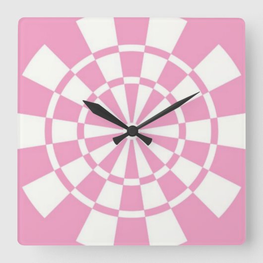 rosa quadratische wanduhr (Vorderseite)