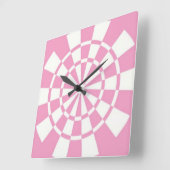 rosa quadratische wanduhr (Winkel)