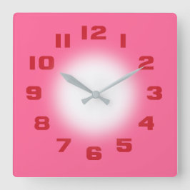 rosa quadratische wanduhr