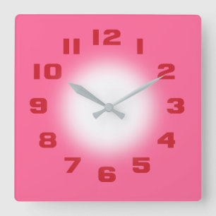 rosa quadratische wanduhr