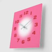 rosa quadratische wanduhr (Winkel)