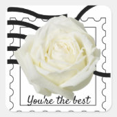 Rosa Quadratischer Aufkleber (Vorderseite)