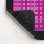 Rosa Quadratmuster mit Initialen Mousepad (Ecke)