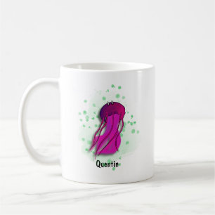 Rosa Qualle Aquarell Kaffeetasse