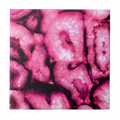 Rosa Quartz Agate Geodes abstraktes Muster Fliese (Vorderseite)