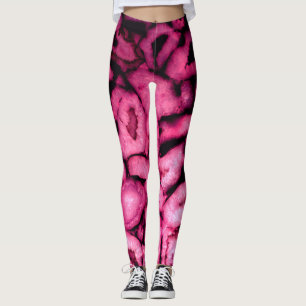 Rosa Quartz Agate Geodes abstraktes Muster Leggings