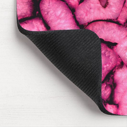 Rosa Quartz Agate Geodes abstraktes Muster Mousepad (Ecke)